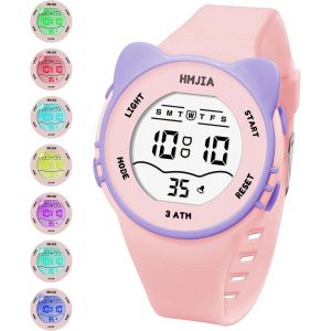 Bnhgc-Montre Enfant Avec Motif Chat Set De Colliers 3atm Étanche Avec Alarme Chronomètre Lumière Montre Digitale Enfant Anniversaire Pour 3-12 Ans Filles - Neuf