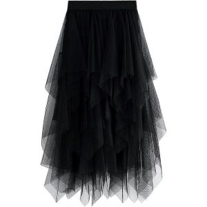 Geagodelia Tulle Jupe Femmes Filles Elégant Doux Genou-Longueur/Long Jupe D'été Vintage Tutu Volants Tulle Jupe Taille Unique - Neuf