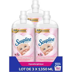 Adoucissant Linge Hypoallerg&iquest;&iquest;nique Concentr&iquest;&iquest; Senteur Amande Douce, Assouplissant Linge Formule Am&iquest;&iquest;lior&iquest;&iquest;e pour Plus de Douceur*, Assouplissant Textile Liquide, Lot de 3x1,35L - Neuf