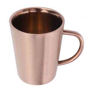 Hjlian Gobelet Double Couche En Acier Inoxydable De 350 Ml Avec Poignee Pour Biere, The, Eau, Lait, Or - Neuf