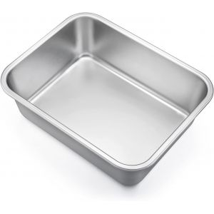 Subzonal-Petit Plat &Agrave; Gratin Rectangulaire Tiramisu En Acier Inoxydable - 27 X 21 X 8 Cm - Parfait Pour Lasagnes/Marrames/Brownie, Charge Lourde Et Passe Au Lave-Vaisselle - Neuf