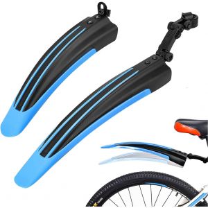 Kal-Ensemble De Garde-Boue De Vélo - Accessoires De Vtt - Protection Anti-Éclaboussures Portable Et Réglable - Garde-Boue Avant Et Arrière - Pour Vtt, Vélo De Route, Vélo De Ville - Roues De 20 À - Neuf
