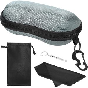 Étui À Lunettes Semi-Rigide, Boîte À Lunettes De Soleil Avec Crochet En Métal, Étui De Protection Pour Lunettes - Neuf