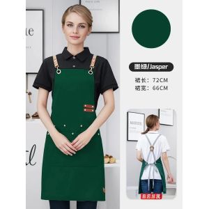 Tablier De Cuisine Professionnel Imperméable,Uniforme De Travail De Magasin De Restaurant,Chasuble De Livres Avec Poches,Femmes Et Hommes.Dark Green.Taille Unique - Neuf