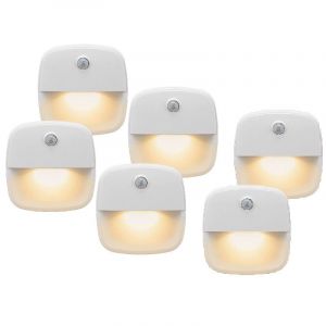 6pcs Lumiere D&eacute;tecteur De Mouvement Interieur,Lampe Detecteur De Mouvement Pile,Veilleuse Led Automatiquel Pour Chambre,Couloir,Escalier - Neuf