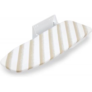 MEVRONISSHOP-Table &agrave; Repasser Murale Pliante, pivotante 180&ordm;, en Acier et en Bois, Blanc - Neuf