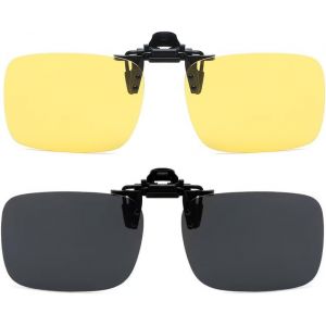 Kalanka-Lot De 2 Paires De Lunettes De Soleil Pour Porteurs De Lunettes De Soleil &Agrave; Clip Pour Homme Et Femme - Neuf