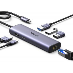 Revodok 1061 Hub Usb C Ethernet Hdmi 4K Pd 100W Charge 3 Data Ports 5Gbps Adaptateur Rj45 6 En 1 Docking Station Compatible Avec Iphone 16 15 Macbook Ipad Pro Air 2024 Surface Galaxy S24 - Neuf