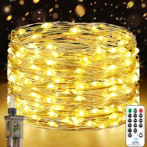Kalanka-Guirlande Lumineuse Led, 18m 150led Guirlande Lumineuse Int&eacute;rieur Prise 8 Modes &Eacute;tanche Lumi&egrave;res De No&euml;l Pour D&eacute;coration Int&eacute;rieure Ext&eacute;rieure, Jardin, Anniversaire, Mariage, Sapin De No&euml;l - Neuf