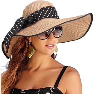 Femme Capeline De Paille À Large Bord Anti-Soleil Respirant Anti Uv Upf 50+ Pour La Plage.[Z878] - Neuf