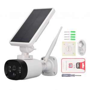 XYONG Camera solaire sans fil WiFi IP66, etanche, surveillance video pour exterieur, batterie integree - Neuf
