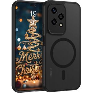 Kal-Coque Pour Honor 200 Lite 5g Etui Magnétique Avec Bumper Protection Antichoc Complète,Dos Mat Translucide Anti Rayures Doux Pour La Peau Housse Honor 200 Lite 5g 6.7""-Noir - Neuf