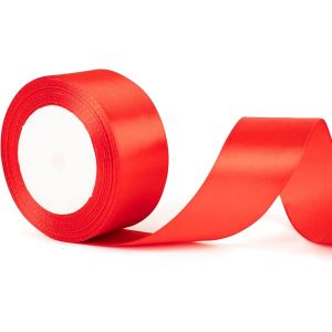 Kal-Ruban De Noël Épais En Satin Rouge Épais De 40 Mm De Large Pour Emballage Cadeau, Gâteau, Cheveux, Bouquet, Artisanat, Décoration De Voiture De Mariage - Neuf