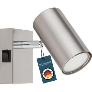 Applique murale int&eacute;rieure pour chambre &agrave; coucher avec interrupteur-Lampe murale de salon 1 ampoule nickel-Lampe de lecture murale 1 spot-Spot mural GU10 sans prise - Neuf