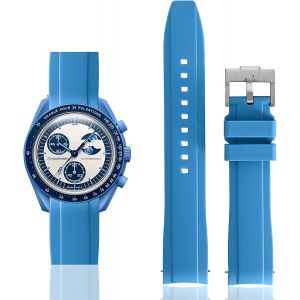 Kal-Bracelet En Caoutchouc Incurv&eacute; Compatible Avec Omega X Swatch Speedmaster Moonswatch 20mm Bande De Remplacement Douce Pour Hommes Et Femmes - Neuf