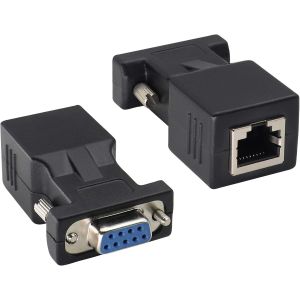 KALANKA-RS232 DB9 vers RJ45 Convertisseur RJ45 Femelle vers DB9 Port Série Adaptateur RS232 Femelle pour Ordinateur,PDA,Distance Transmission D'imprimante Codes à Barres Câble Adaptateur(2Pack) - Neuf
