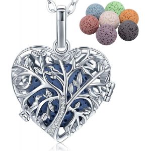 Jgd-Colliers Longs Pour Femme, Diffuseur D'aromath&eacute;rapie Pour Huiles Essentielles Pendentif Attrape R&ecirc;ves Plaqu&eacute; Argent Diffuseur Boh&egrave;me Cadeau D'anniversaire Pour Vos Femmes - Neuf