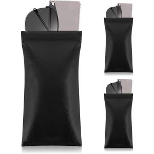 Fdjhy-3 Étuis De Protection Souples Pour Lunettes De Soleil Pour Homme Et Femme, Sac À Lunettes, Sac À Lunettes De Soleil, Pu Cuir Boitier Lunettes Sac Pour Femme Homme Enfant - Neuf