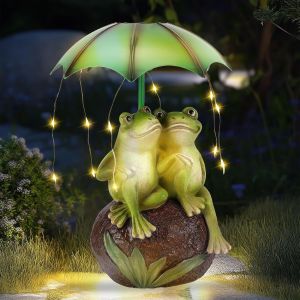 Nouvelhorizonstore-Statue De Jardin En Forme De Grenouille Solaire, Figurine Grenouille R&iquest;&iquest;Sine &iquest;&iquest;Tanche Avec Lumi&iquest;&iquest;Res Led &iquest;&iquest; &iquest;&iquest;Nergie Solaire, Statue Jardin Exterieur Pour Terrasse Cour Pelouse D&iquest;&iquest;Corati - Neuf