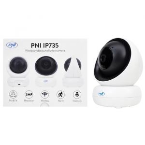 Cam&eacute;ra de surveillance vid&eacute;o PNI IP735 3MP avec PTZ sans fil IP P2P, carte microSD, contr&ocirc;le via application - Neuf