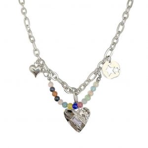Coeur Pendentif Chokers Double Couche Pendentif Collier Femmes Perles Colliers - Neuf