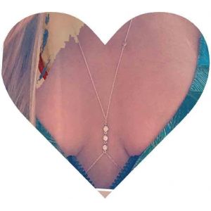 Collier De Corps En Forme De Chaîne Esclave En Cristal Pour Bikini Et Soutien-Gorge - Long Collier En Oxyde De Zirconium - Pour L'été Et La Plage - Bijou Pour Femme Et Fille (Argent) - Neuf