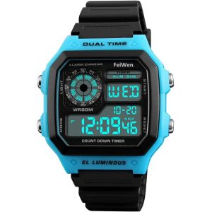 Eryi-Mode Simple Montres Bracelet De Mixte Outdoor Militaires 50m Étanche Led Digital Temps Double Alarme Multifonctionnel Sport Montre De Homme Femme Et Caoutchouc Ruban - Neuf