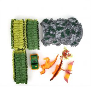 Voiture de course electrique, 144 pieces, piste en plastique flexible, jouet pour filles et garcons (518 dinosaures) - Neuf