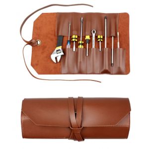 Sac à outils épaissi à double couche en cuir sac à outils de stockage de clé à double usage [outils non inclus] - Neuf