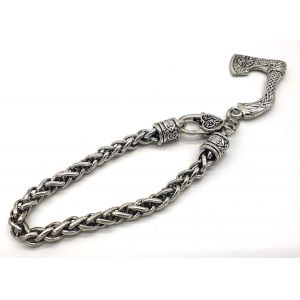 Vikings Bracelet Pendentif Hache Viking En M&eacute;tal Dans Une Pochette &Agrave; Bijoux,18 Centimeters,M&eacute;tal - Neuf