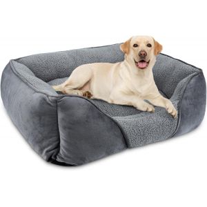 Panier Pour Chien Moyen Taille,Lit Chien Lavable Duveteux,Antid&eacute;rapant Coussin Anti-Anxi&eacute;t&eacute; Doux Confortable Pour Moyen Grande Chiens,76x61x23cm - Neuf