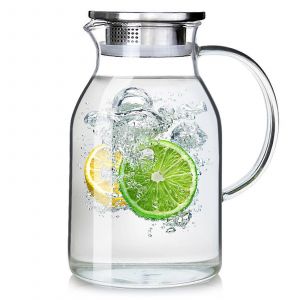 1 Pichet En Verre Résistant Aux Hautes Températures Pour Eau Chaude/Froide Et Thé Glacé 68 Oz (2,0 L) - Neuf