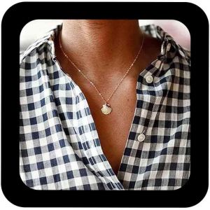 Kal-Collier Feston Textur&eacute; Boho Collier De Coquillages Cha&icirc;ne R&eacute;tro Plage Collier Pendentif Coquillage Collier Feston Or Collier Choker Bijoux Pour Femmes Et Filles - Neuf