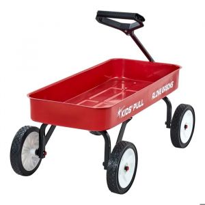 Chariot &Agrave; Tirer Pour Enfants 101 Cm-Duoku-Tout-Terrain En M&eacute;tal, Capacit&eacute; De Charge 80 Kg, Avec Poign&eacute;e Pratique - Neuf