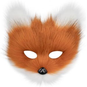 Masque Animal Renard Loup Halloween F&ecirc;te Cosplay Costumes Accessoires Peluche Chat Demi-Visage Masque Carnaval No&euml;l Mascarade.[J263] - Neuf