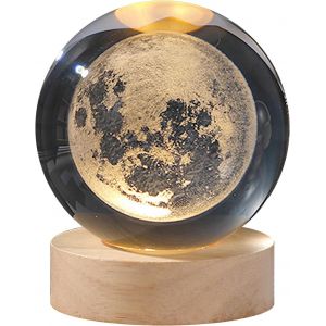 Veilleuse, Boule De Cristal 3d, Sc&egrave;ne De Nuit, Astronomie, Led, Avec Socle En Bois, Chargement Usb, Syst&egrave;me Solaire, Plan&egrave;te, Cadeau D'anniversaire, D&eacute;coration De Table (6 Cm)[Vei9272197] - Neuf
