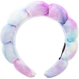 Kal-Bandeaux De Spa Multicolores Pour Femme, Bandeau En Éponge Douce, Lavage Du Visage, Soin De La Peau, Bijoux De Cheveux, Bandeau Cosmétique, Bandeau Épais Pour Le Quotidien, Violet - Neuf