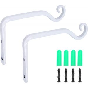 MEVRONISSHOP-2 pi&egrave;ces supports de panier suspendus, lanternes de jardin crochets de suspension murale en fer support de suspension mural en fer pour pot de fleur, mangeoire &agrave; oiseaux, carillon &eacute;olien - Neuf