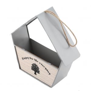 HJLIAN Pot de fleurs geometrique creatif en fer a suspendre, decoration de jardin (gris) - Neuf