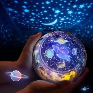 Projecteur De Veilleuse-360 Lampe De Projection Planet Universe Rotative - Neuf