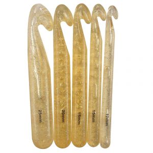 5pcs 12mm / 15mm / 18mm / 20mm / 25mm Énorme Crochet Crochets Ensemble Aiguilles À Tricoter En Plastique Kit De Bricolage Fil Couture C - Neuf
