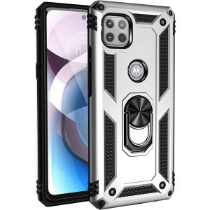 Kal-Coque Motorola Moto G 5g/One 5g Ace + 9d Verre Trempé, Silicone Souple Et Pc Dur Coque [Slim Armor] Protection Résistante, Anti-Choc, Anti-Rayure, Etui Housse Avec Support Kickstand - Neuf