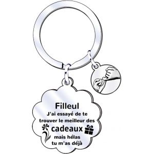 Kal-Cadeau Filleul Porte Clés,Cadeaux Filleul Porte Clés De Charme Cadeau Sage Filleul Porte-Clés Pour Filleul Cadeau Filleul Baptême - Neuf