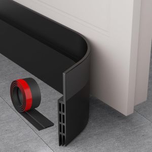 Boudin de Porte,Bas de Porte en Silicone Souple,Bas de Porte Isolant Phonique Porte,Boudin de Porte Isolant Froid,Boudin Porte Insectes,Poussière Idéal Pour (100x5 CM,Noir) - Neuf
