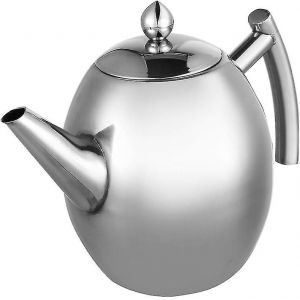 Théière marocaine avec filtre - Bouilloire cafetière en acier inoxydable 1l avec filtre,récipient d'eau de café à fond plat épaissi de grande capacité avec - Neuf