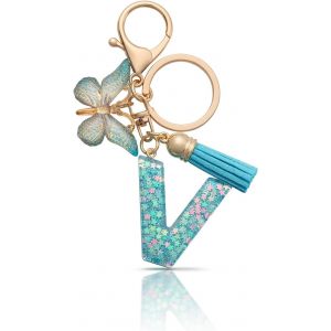 KAL-Porte-Clés Lettre Porte-Clés Fille Lettre Initiale Porte-Clés Pour Femmes Femmes, Bleu - Neuf