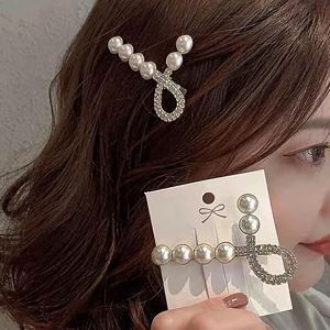 Kalvd-Barrette En Cristal Perle Barrette Cheveux Argent Strass Barrette Cheveux Bling Bling Barrette Cheveux Mariage Barrette Cheveux Perle Accessoires De Coiffure Mariage Pour Femmes Et Filles - Neuf