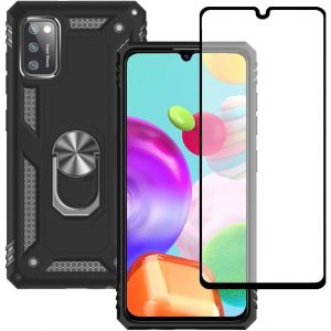 JGD-Coque pour Samsung Galaxy A41, Samsung A41 Coque, et Verre Tremp&eacute; D'&eacute;cran Protecteur, Silicone Antichoc D&eacute;fense Bumper Armure Housse Etui pour Samsung Galaxy A41 (Noir) - Neuf