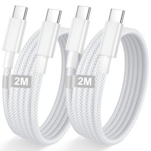 THEF-iPhone 15 16 Câble USB C vers USB C 2M/Lot de 2, Câble Type C Charge Rapide PD 60W Cordon iPhone 16 pour iPhone 16 Pro Max/16 Plus/16/15 Plus/15,iPad Pro - Neuf