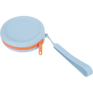 Petit porte-monnaie circulaire en silicone bleu : petit porte-monnaie pour écouteurs, porte-monnaie, joli sac étanche pour câble de données - Neuf